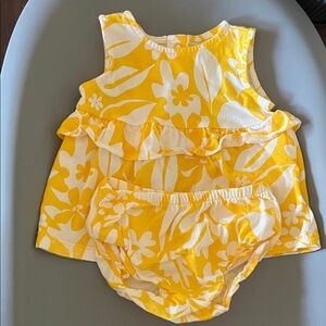 Carter's Yellow and White Floral Diaper Cover Set